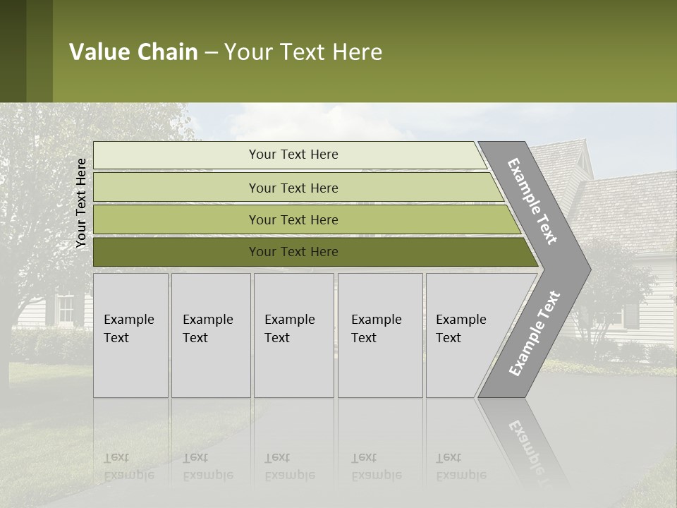 A House With A Driveway And Trees In Front Of It PowerPoint Template