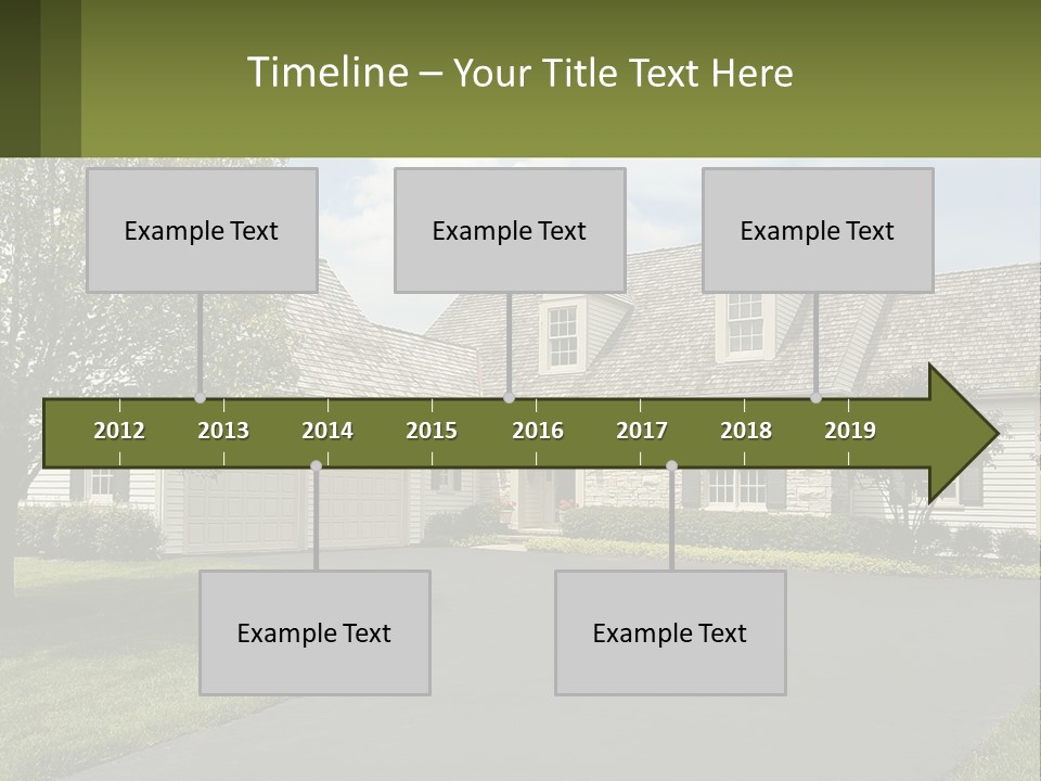 A House With A Driveway And Trees In Front Of It PowerPoint Template