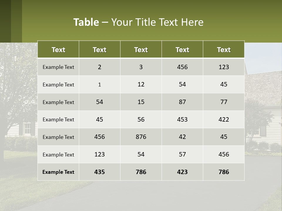 A House With A Driveway And Trees In Front Of It PowerPoint Template