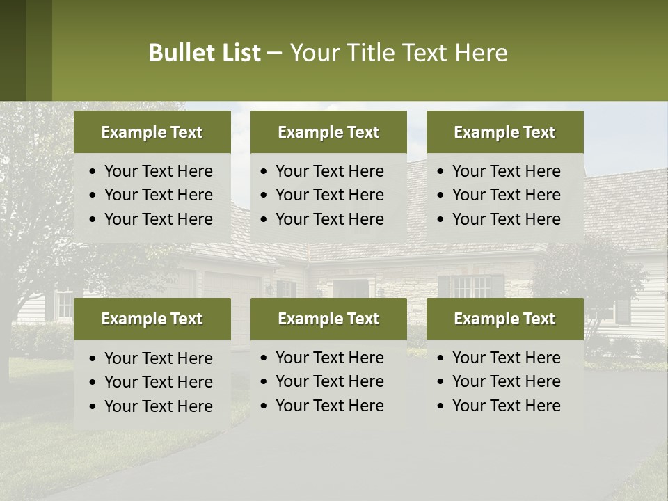 A House With A Driveway And Trees In Front Of It PowerPoint Template