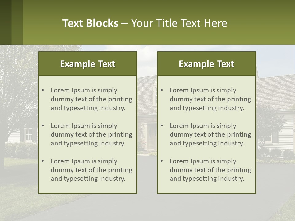 A House With A Driveway And Trees In Front Of It PowerPoint Template