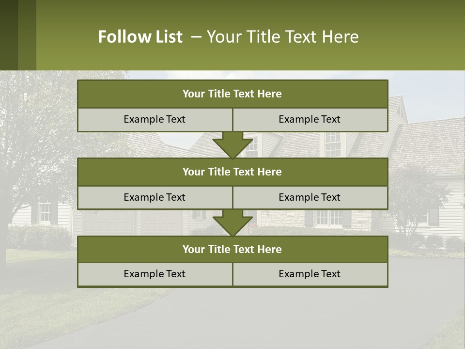 A House With A Driveway And Trees In Front Of It PowerPoint Template