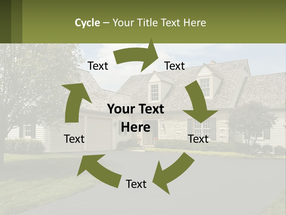 A House With A Driveway And Trees In Front Of It PowerPoint Template