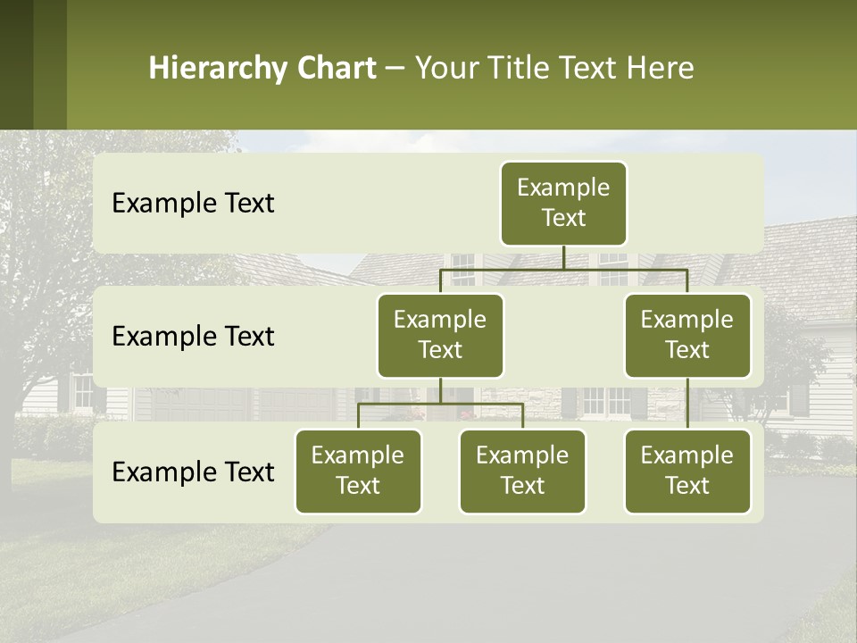 A House With A Driveway And Trees In Front Of It PowerPoint Template