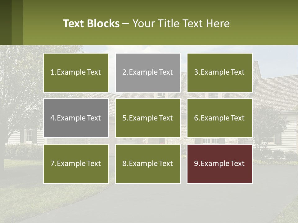 A House With A Driveway And Trees In Front Of It PowerPoint Template