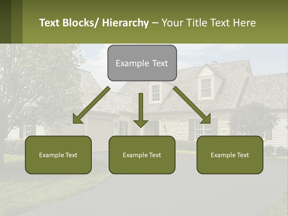 A House With A Driveway And Trees In Front Of It PowerPoint Template