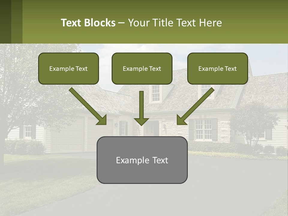 A House With A Driveway And Trees In Front Of It PowerPoint Template