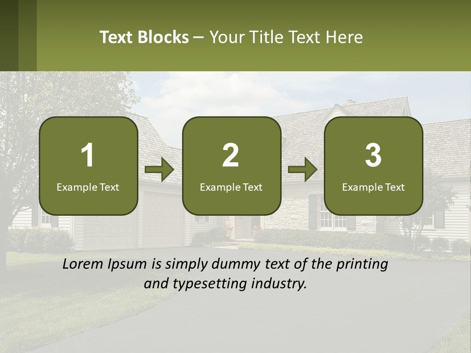 A House With A Driveway And Trees In Front Of It PowerPoint Template