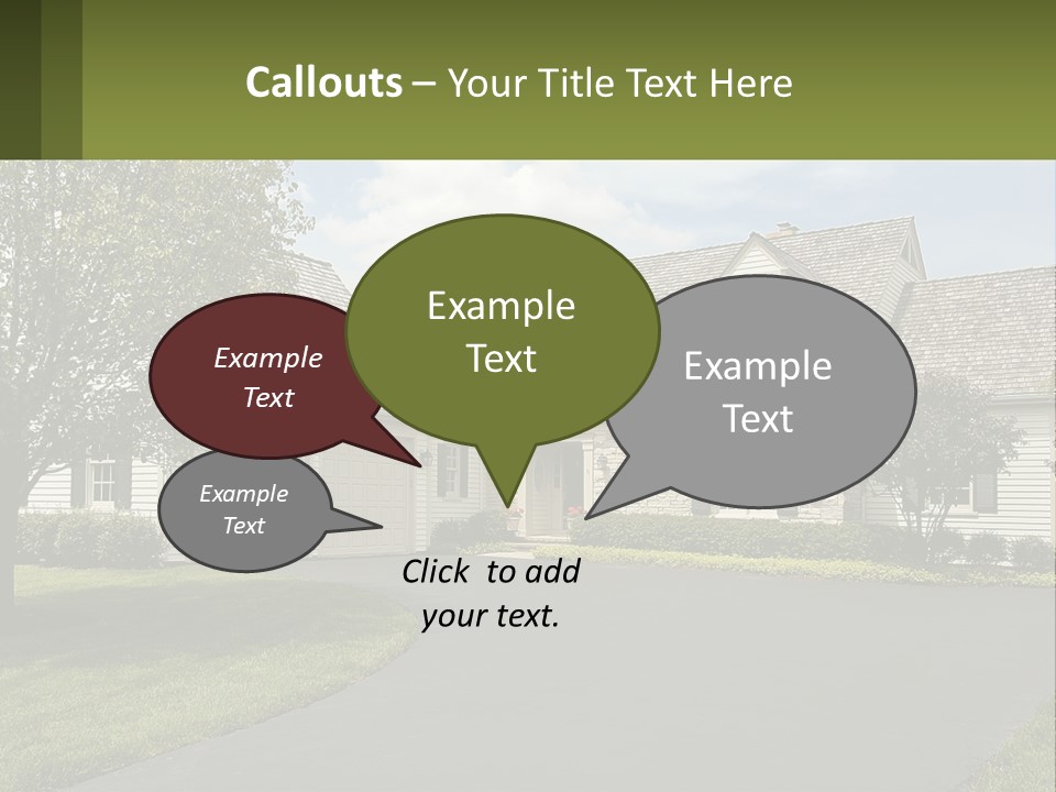 A House With A Driveway And Trees In Front Of It PowerPoint Template