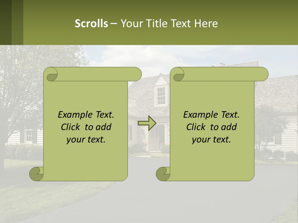 A House With A Driveway And Trees In Front Of It PowerPoint Template