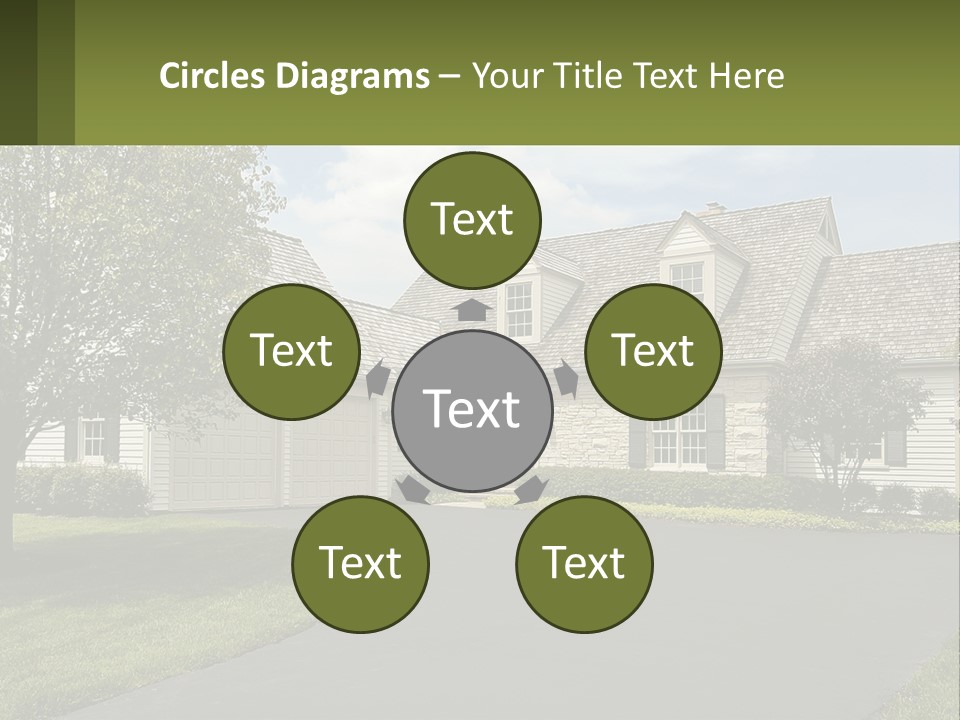 A House With A Driveway And Trees In Front Of It PowerPoint Template