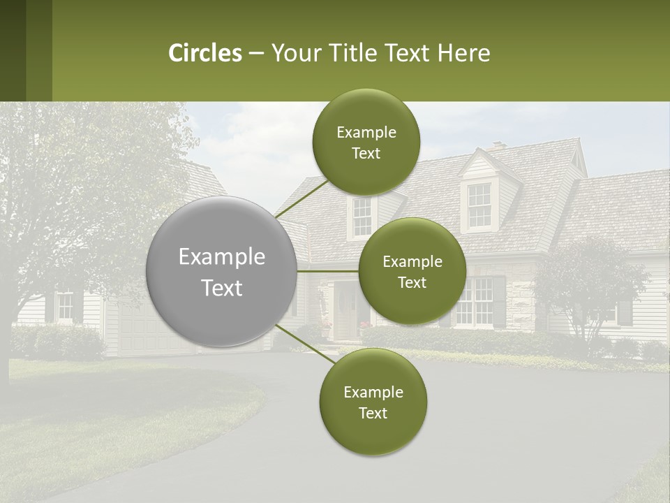 A House With A Driveway And Trees In Front Of It PowerPoint Template