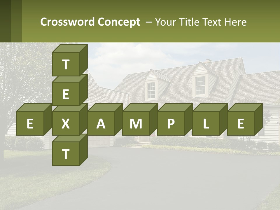 A House With A Driveway And Trees In Front Of It PowerPoint Template