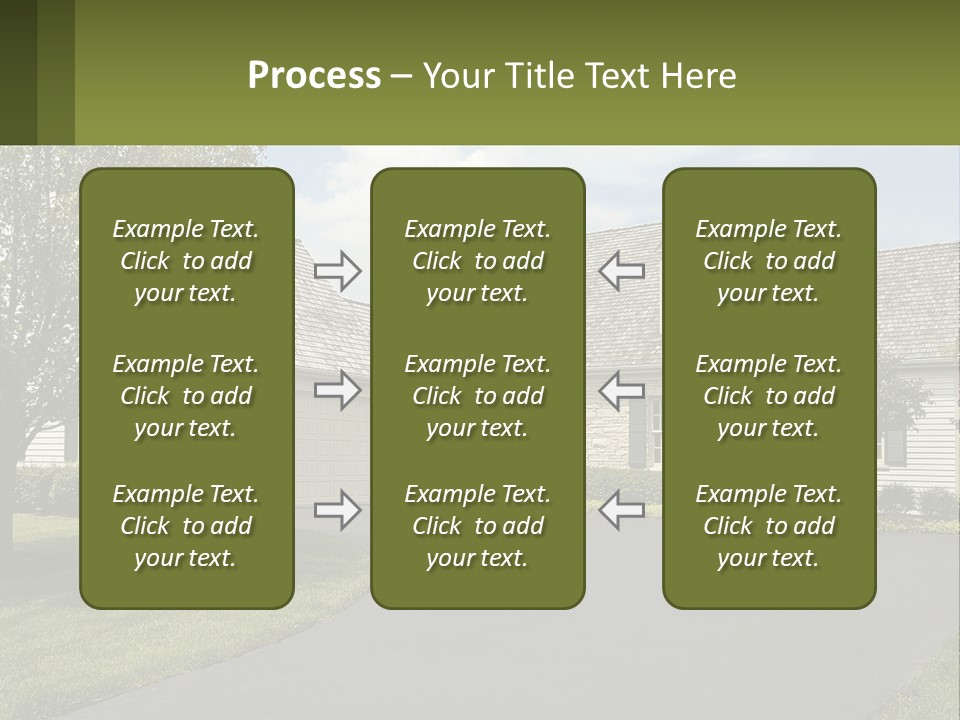 A House With A Driveway And Trees In Front Of It PowerPoint Template