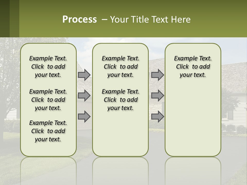 A House With A Driveway And Trees In Front Of It PowerPoint Template