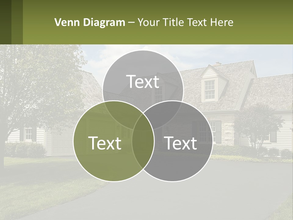 A House With A Driveway And Trees In Front Of It PowerPoint Template