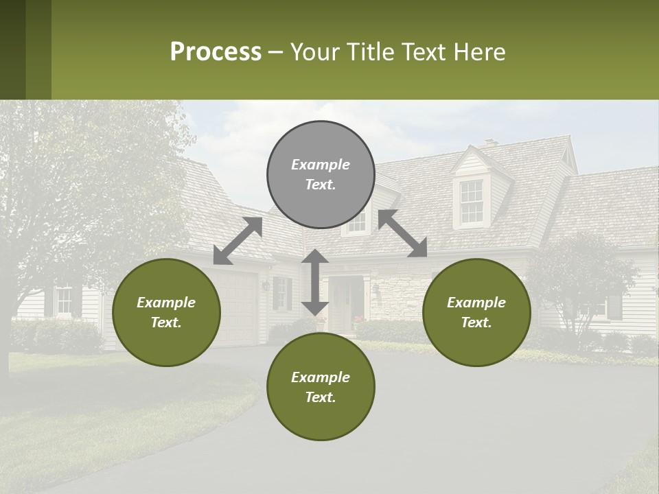 A House With A Driveway And Trees In Front Of It PowerPoint Template