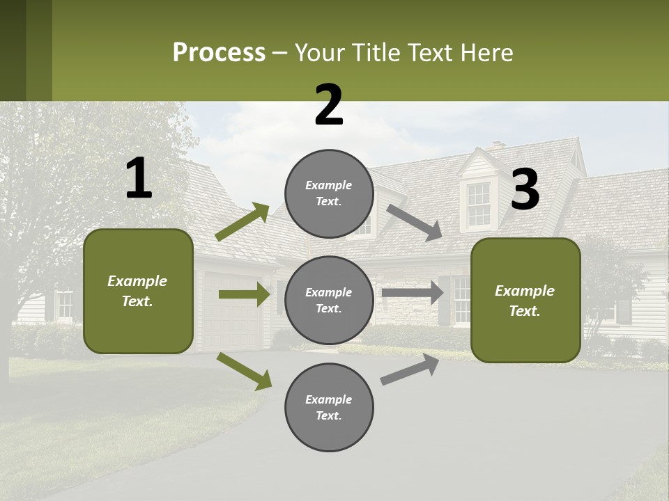 A House With A Driveway And Trees In Front Of It PowerPoint Template