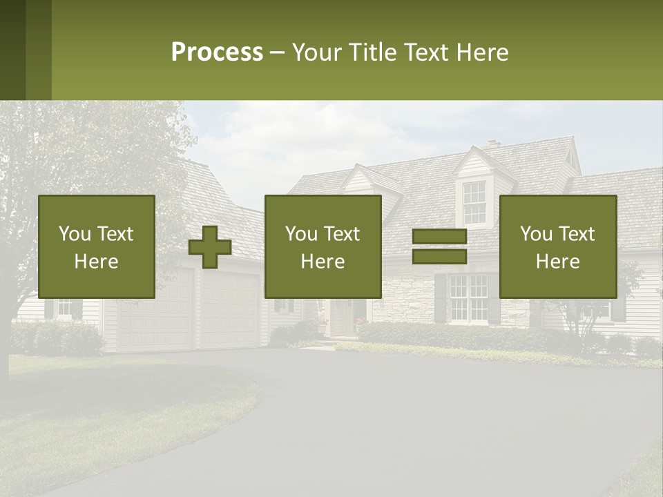 A House With A Driveway And Trees In Front Of It PowerPoint Template