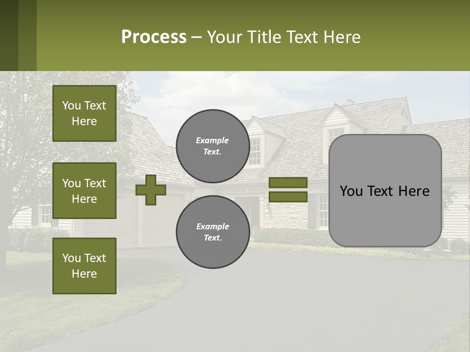 A House With A Driveway And Trees In Front Of It PowerPoint Template