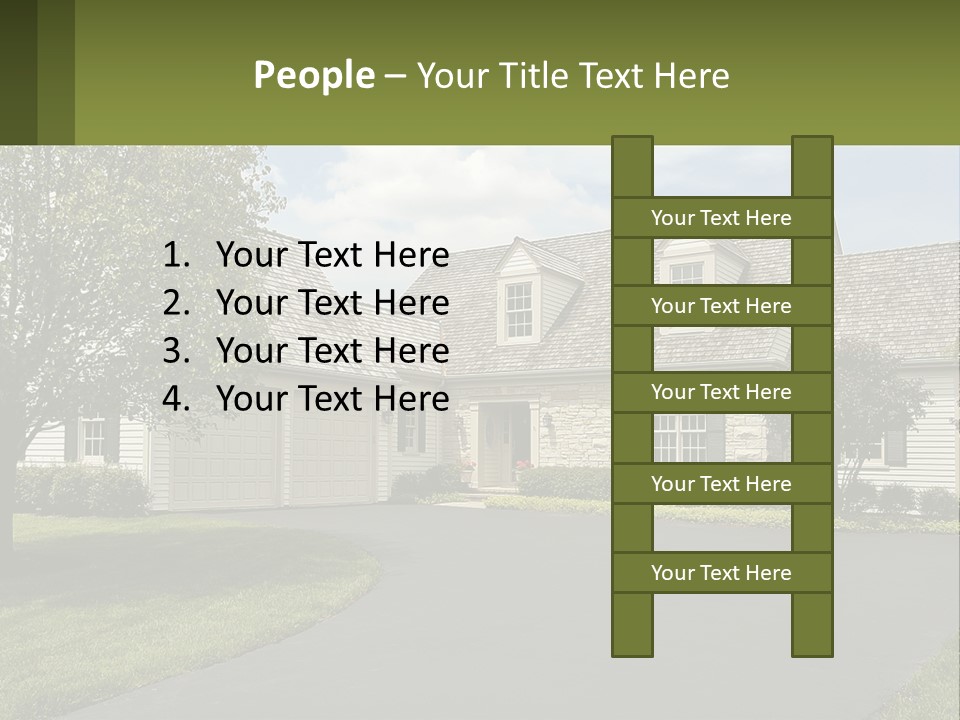 A House With A Driveway And Trees In Front Of It PowerPoint Template