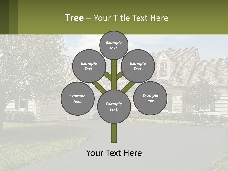 A House With A Driveway And Trees In Front Of It PowerPoint Template