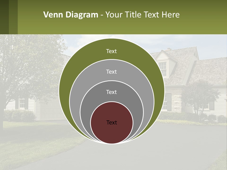 A House With A Driveway And Trees In Front Of It PowerPoint Template
