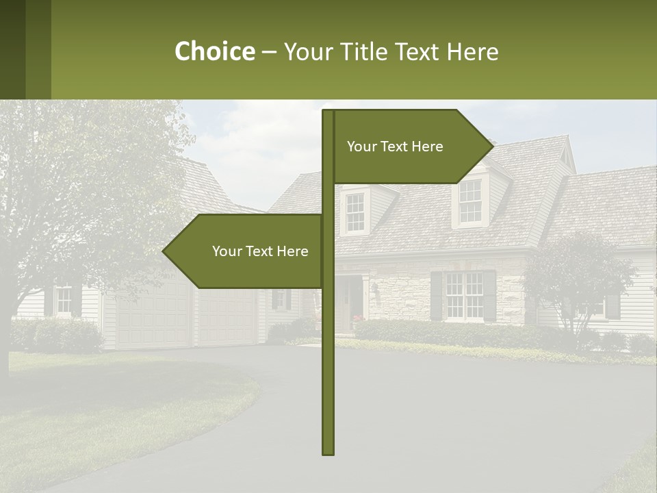 A House With A Driveway And Trees In Front Of It PowerPoint Template