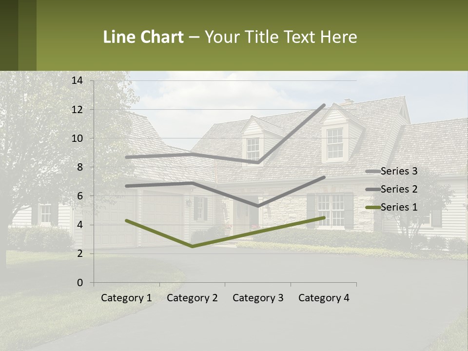A House With A Driveway And Trees In Front Of It PowerPoint Template