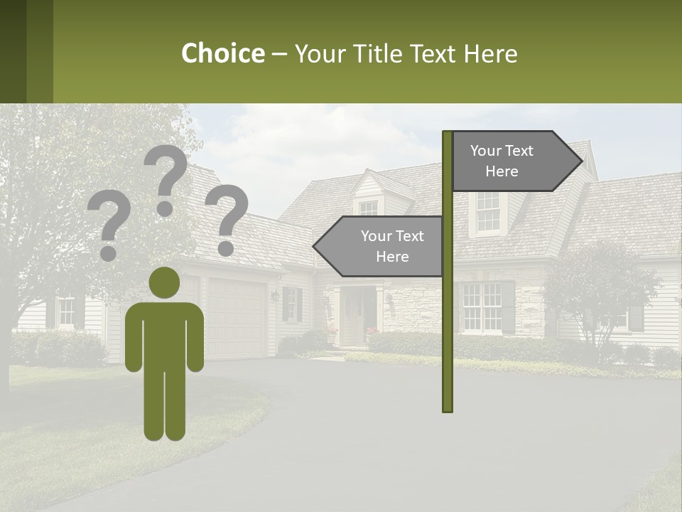 A House With A Driveway And Trees In Front Of It PowerPoint Template