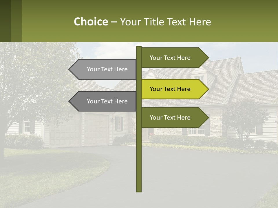 A House With A Driveway And Trees In Front Of It PowerPoint Template