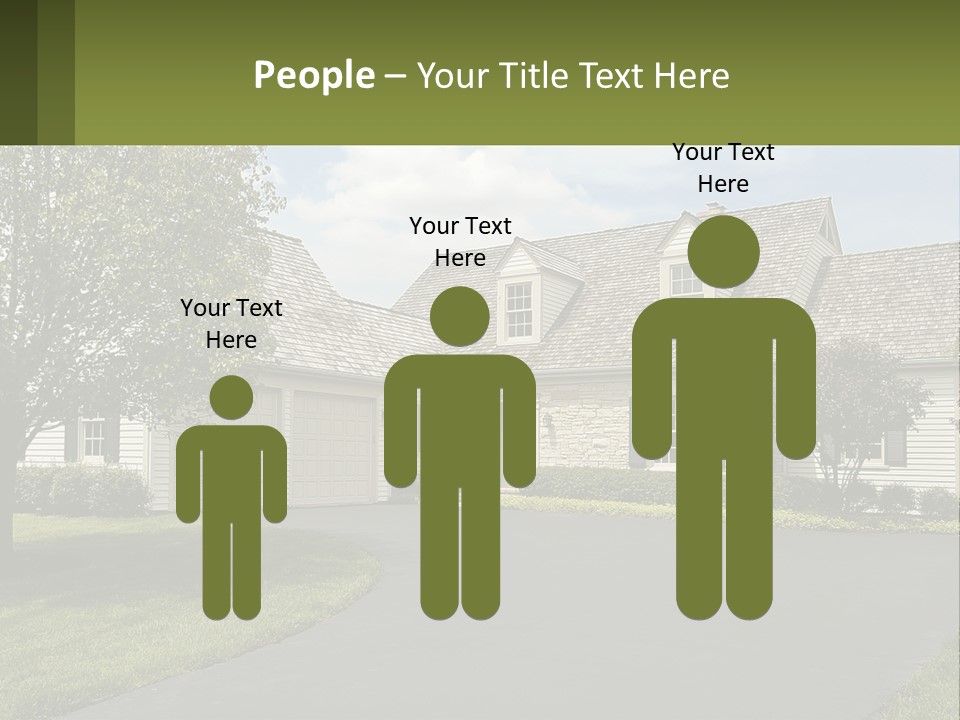 A House With A Driveway And Trees In Front Of It PowerPoint Template