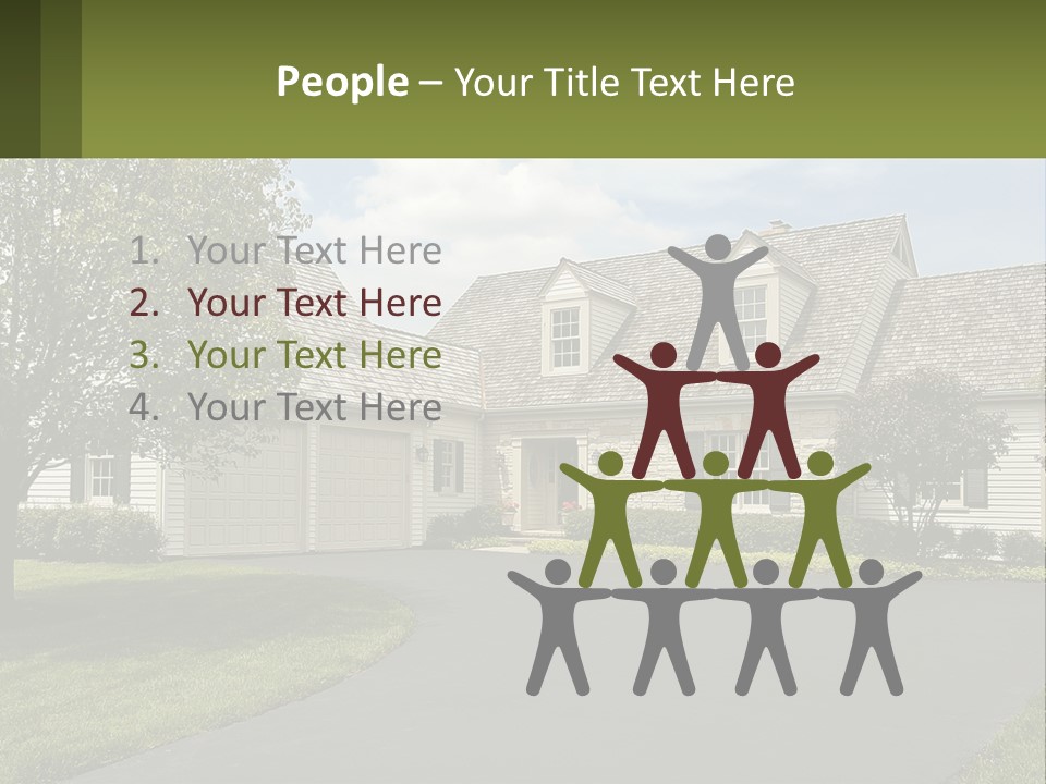 A House With A Driveway And Trees In Front Of It PowerPoint Template