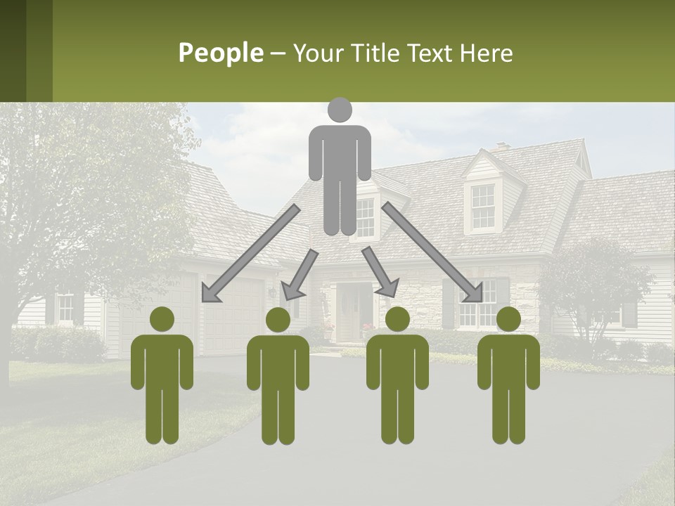 A House With A Driveway And Trees In Front Of It PowerPoint Template