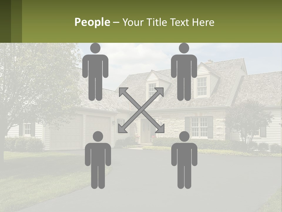 A House With A Driveway And Trees In Front Of It PowerPoint Template