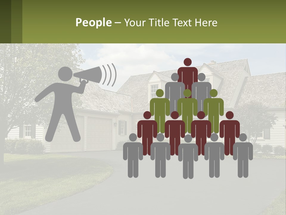 A House With A Driveway And Trees In Front Of It PowerPoint Template