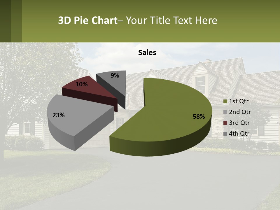A House With A Driveway And Trees In Front Of It PowerPoint Template