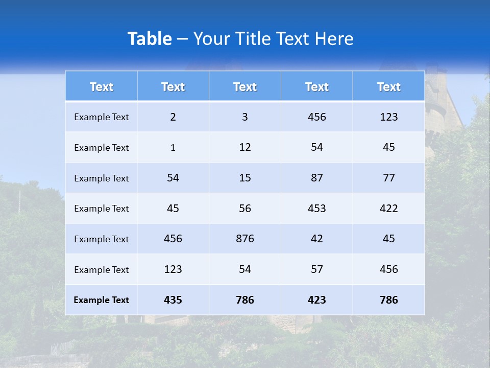 A Castle With A Blue Sky In The Background PowerPoint Template