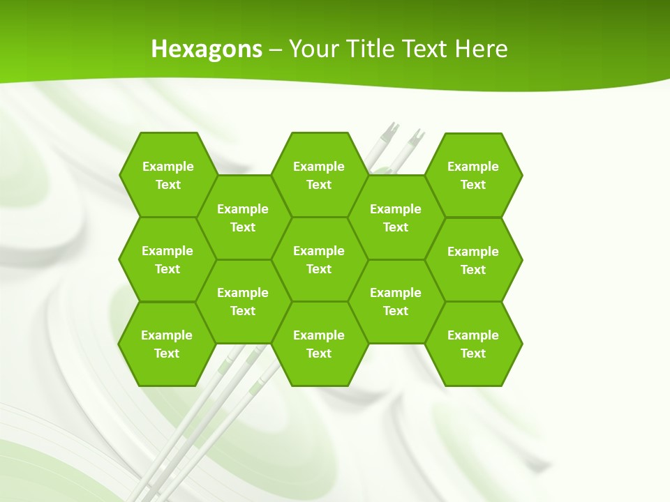 A Group Of Arrows In The Center Of A Green Background PowerPoint Template
