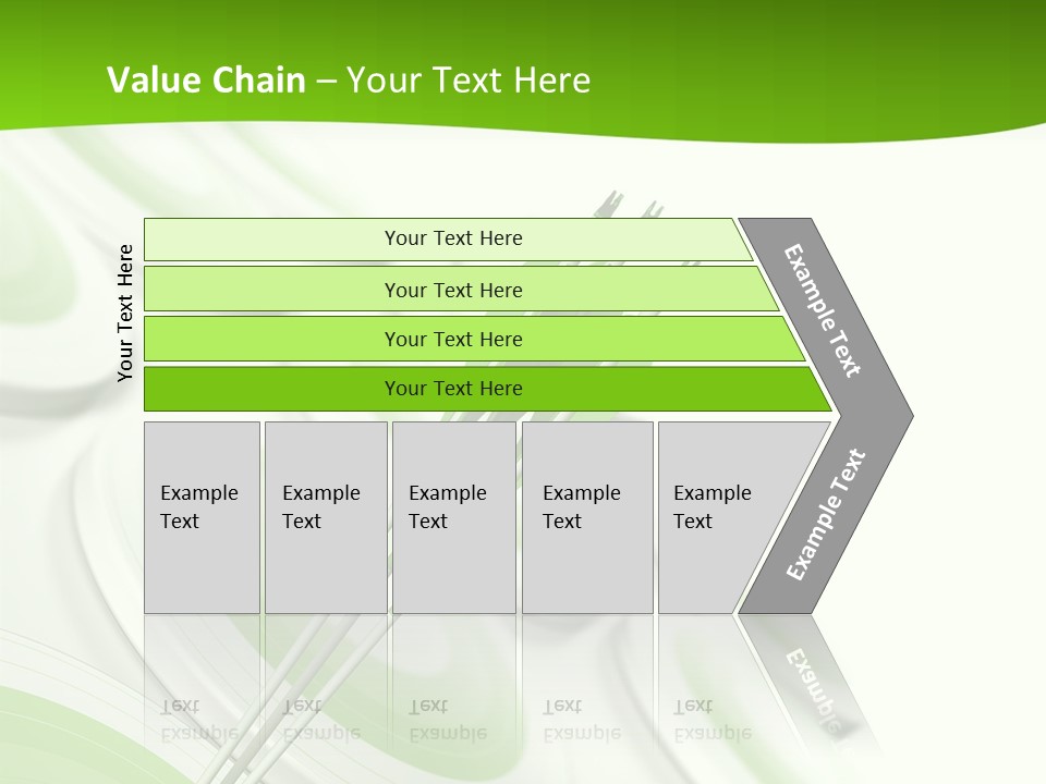 A Group Of Arrows In The Center Of A Green Background PowerPoint Template