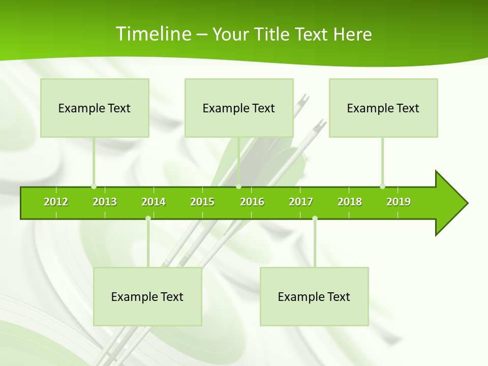 A Group Of Arrows In The Center Of A Green Background PowerPoint Template