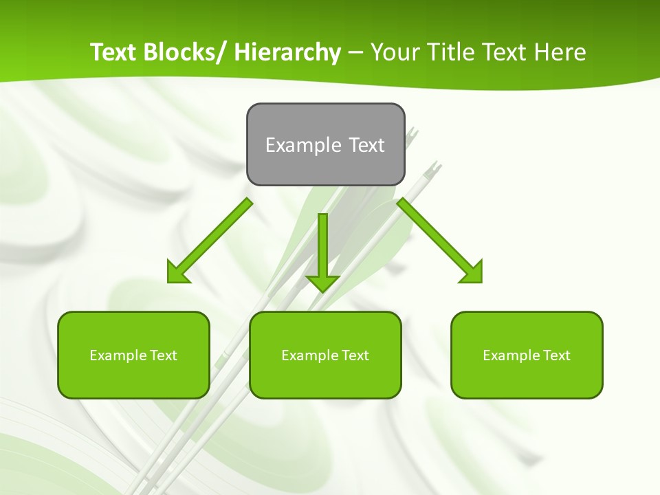 A Group Of Arrows In The Center Of A Green Background PowerPoint Template