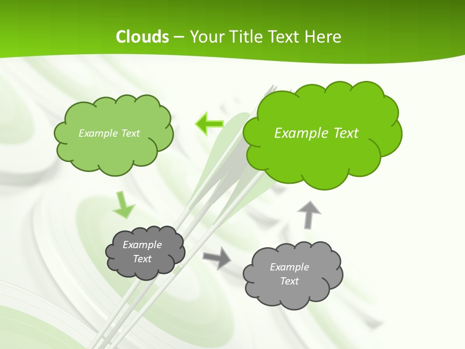 A Group Of Arrows In The Center Of A Green Background PowerPoint Template