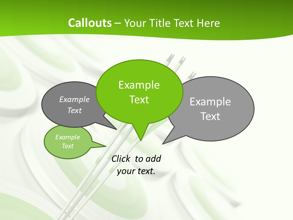 A Group Of Arrows In The Center Of A Green Background PowerPoint Template