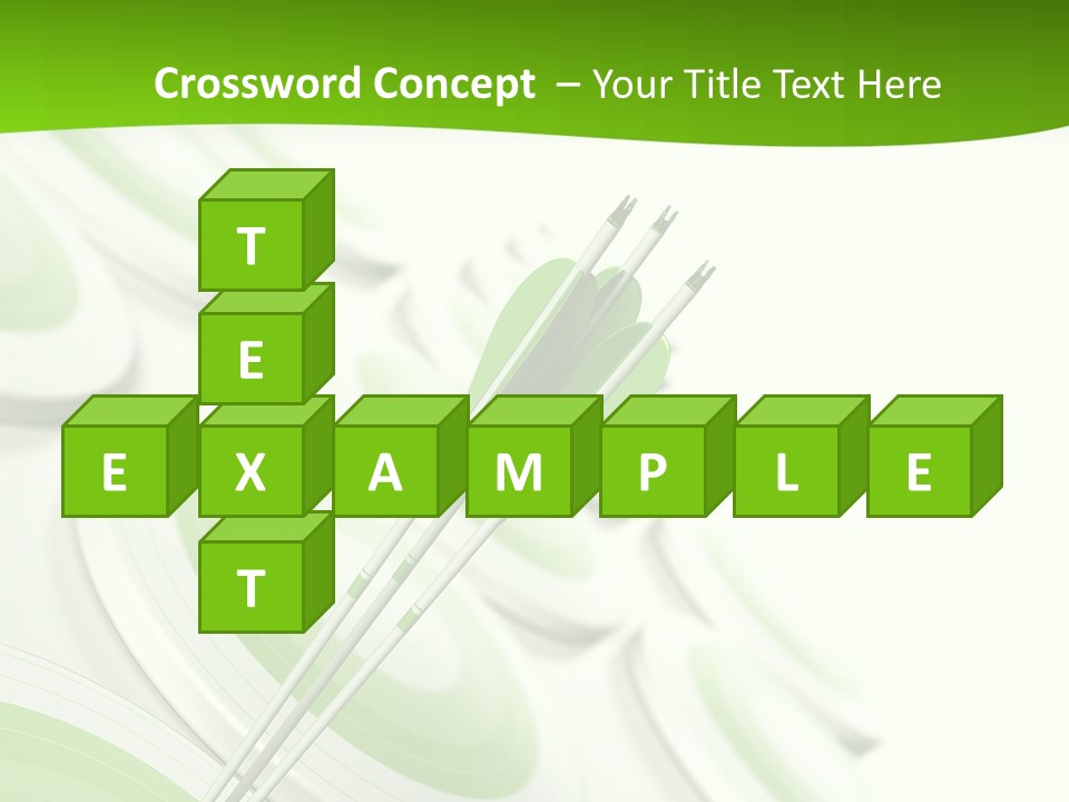 A Group Of Arrows In The Center Of A Green Background PowerPoint Template