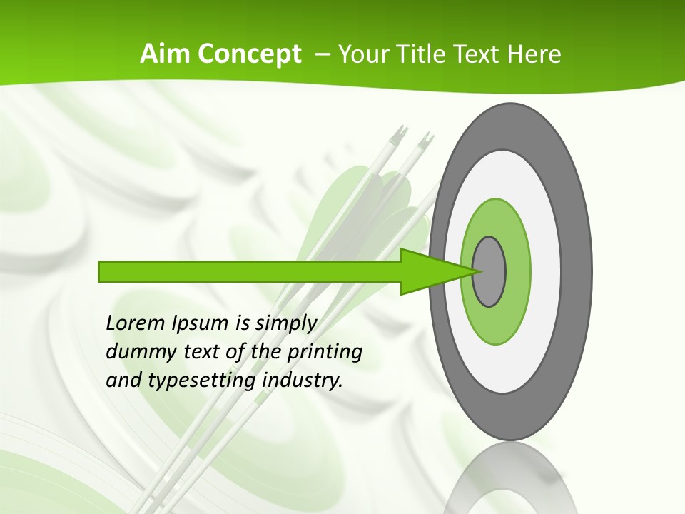 A Group Of Arrows In The Center Of A Green Background PowerPoint Template