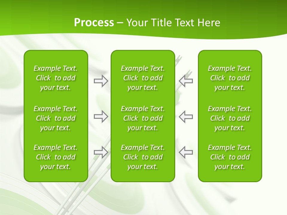 A Group Of Arrows In The Center Of A Green Background PowerPoint Template