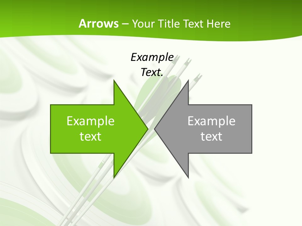 A Group Of Arrows In The Center Of A Green Background PowerPoint Template
