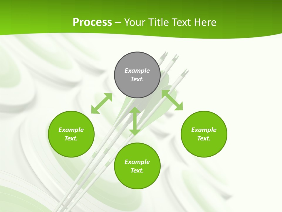 A Group Of Arrows In The Center Of A Green Background PowerPoint Template