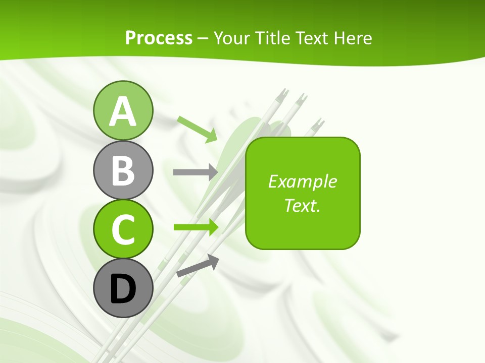 A Group Of Arrows In The Center Of A Green Background PowerPoint Template